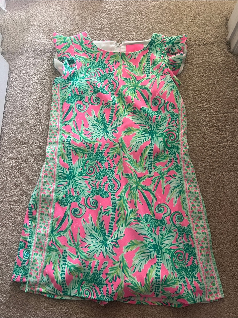 Lilly Pulitzer Pink & Green Palm Print Shift Skort
